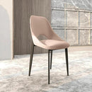 LeisureMod Amalfi Upholstered Fabric Dining Chair – Modern Side Chair with Iron Legs, Mid-Century Accent Chair for Dining Room or Kitchen by CozyNest Decor
