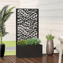 Casaphoria Metal Raised Garden Bed with Trellis and Wheels, 47"x24"x12" Planter Box for Climbing Plants, Vegetables & Vines, Features Drainage Holes and Privacy Screen (Black-Spring) by GreenHaven Gardens