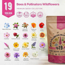 Organo Republic 19 Annual & Perennial Wildflower Seeds Mix for Indoor and Outdoors, Attract Bees & Butterflies. 100,000+ Non-GMO, Heirloom Wildflower Garden Seeds, 4oz Packet for Growing Wild Flowers by GreenHaven Gardens