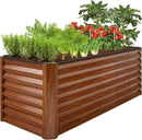 Best Choice Products 8x2x2ft Outdoor Metal Raised Garden Bed, Rectangular Deep Root Planter Box for Vegetables, Flowers, Herbs, and Succulents w/ 239 Gallon Capacity - Wood Grain by GreenHaven Gardens