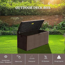 Premium Pro Edition 180 Gallon Lockable Resin Deck Box, Waterproof & UV-Resistant Outdoor Storage Box for Outdoor Cushion Storage, Garden Tools & Pool Accessories Storage, Brown by CozyNest Decor