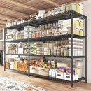 REIBII 81.5''W Storage Shelves 3680LBS Garage Shelving Heavy Duty 4 Tier Metal Shelving Unit Adjustable Wire Shelf and Storage Pantry Shelves for Kitchen Garage，81.5Wx23.62Dx70.86H，Black by CozyNest Decor