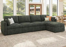 HONBAY Modular Sectional Sofa with Storage Seats, L Shaped Sectional Couch with Storage, Chenille Sectional Couches for Living Room, Green by CozyNest Decor