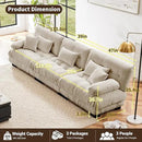 Modular Sectional Sofa Cloud Couch 3-Seater Deep Seat Sofa Couch, Oversized Couch Bed Sectional Couch with Round Bolster Armrests 5 Pillows, Modern Sofa Chair Comfy Couch by CozyNest Decor