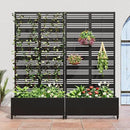Casaphoria Metal Raised Garden Bed with Trellis and Wheels, 72"x35"x16" Planter Box for Climbing Plants, Vegetables & Vines, Features Drainage Holes and Privacy Screen (Black-Harold) by GreenHaven Gardens