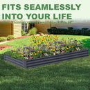 8X4X1ft Raised Garden Bed Kit,Galvanized Raised Garden Beds Outdoor,Large Metal Planter Box Steel Kit Flower Herb,Vegetables..Dark Gray by GreenHaven Gardens