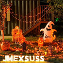 JMEXSUSS 2 Pack Orange Halloween Lights: 100 LED 33ft Solar Halloween Lights Outdoor Waterproof - 8 Modes Orange Lights for Halloween Outside Tree Gardens Party by GreenHaven Gardens