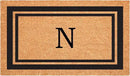 Calloway Mills 152961830N Black Border 18" x 30" Monogram Doormat, (Letter N) by CozyNest Decor