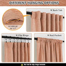 MYSKY HOME Orange Curtains for Bedroom, Short Curtains for Small Window, Boho Semi Sheer 2 Panel Set, Linen Style Texture for Closet/Kitchen, 50"x63", Burnt Orange by CozyNest Decor
