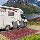GENIMO 6' x 9' Outdoor Rug Waterproof for Patio Decor, Foldable Reversible Plastic Straw Area Rugs Mat for Camper, Outside Carpet for Rv, Deck, Porch, Picnic, Beach, Balcony, Red & Grey by GreenHaven Gardens