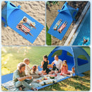 Beach Tent Sun Shelter with Extended Sand Mat 114×82inch，UPF 50+ Protection, 3 Double-Layer Windows for Enhanced Privacy; Portable Beach Shade, 3-4 People. Windproof and Waterproof by TinyTreasures Baby Boutique