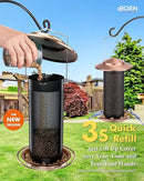iBorn Bird Feeders for Outdoors, All Metal Mesh Tube, Holding Bird Seed for Outside Feeders,18cm Large Roof, Copper, 2.8lb(Seed is not Included) by CozyNest Decor