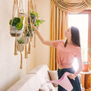 6-Pack Macrame Plant Hanger - 12 Ceiling Hooks, Plant Hanger Indoor, Hanging Plant Holder, Hanging Planters for Indoor Plants, Boho Plant Hanger, Plant Hangers Indoor Macrame (Caramel) by GreenHaven Gardens