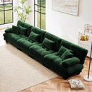 Modular Sectional Sofa, Comfy Cloud Couch 4 Seater Couch, Sectional Couches for Living Room, Modern Chenille Oversized Couches for Bedroom, Sleeper Deep Seat Sofa with Throw Pillows, Green by CozyNest Decor