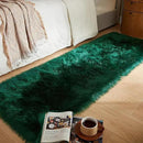 AMTOVO Faux Fur Rug, Dark Green Ultra Soft Fluffy Shag Sheepskin Rug, 2 x 6 ft Runner Area Rugs for Bedroom Sofa Throw Cushion Room Decor, Rectangle by CozyNest Decor