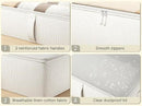 2-Pack Under Bed Storage, 6 Inches Tall Closet Organizers and Storage Bins with Sturdy Sidewalls/Bottom/4 Handles, Beige by CozyNest Decor