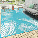 Pauwer Waterproof Outdoor Rug 6x9, Reversible Plastic Straw Patio Camping Rug, Indoor Outdoor RV Mat Carpet for Deck, Camper, Porch, Balcony, Backyard, Picnic, Leaf Teal by GreenHaven Gardens