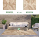GENIMO Outdoor Rug 8' x 10' Waterproof for Patios Clearance, Reversible Outdoor Plastic Straw Camping Rug Carpet, Large Area Rugs Mats for RV, Camper, Deck, Balcony, Porch, Beach, Picnic, Brown&Beige by CozyNest Decor
