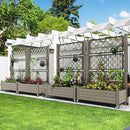 YITAHOME 43.3x17.7x61 in Planter Trellis Box with Wheels & Drain Plug, Outdoor Resin Raised Garden Bed for Climbing Plants, Large Weather-Resistant Design, Light Brown by GreenHaven Gardens