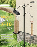 iBorn Metal Bird Feeder for Outside Hanging,Wild Bird Feeders for Cardinal,18cm Large Roof&Green,42CM Long,4.5lb High-Capacity(Seed is not Included) by CozyNest Decor