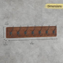 HBCY Creations Rustic Brown Solid Wood Wall Mounted Coat Rack with Shelf, 7 Hooks, 34" Long - Kitchen, Mudroom, Entryway, Bathroom - Includes Mounting Hardware, Coat Hanger, Dog Leash Hooks by CozyNest Decor