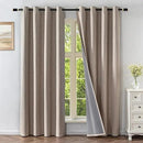 Linen Curtains 90 Inch Length 2 Panels Set, 100% Blackout Curtains Textured Thermal Insulated, Grommet Light Blocking Drapes for Living Room Bedroom Luxury Decor(52W × 90L inch, Linen) by CozyNest Decor