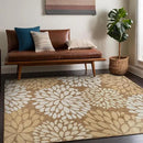 Beverly Rug Outdoor Rug 8x10 Modern Exotic Tropical Leaf Area Rugs for Indoor and Outdoor Patio Deck Porch Garden Water Resistant Washable Outside Carpet (8 x 10 Wooden) by CozyNest Decor