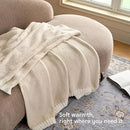 Joiedomi Twin Blanket for Couch Bed Sofa, Beige Knitted Blankets Gifts for Women Mom Girls, Cozy Cute Soft Throw Home Room Decor Aesthetic for Women Mothers Birthday Gifts 60x80 Inches by CozyNest Decor
