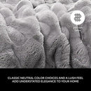 Mon Chateau 60" x 70" Faux Fur Throw Blanket - Reversible Soft Blanket for Queen-Size Bed, Couch, or Sofa, Cozy Home Decor and Stylish Living Room Comfort in Grey by CozyNest Decor