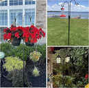 XDW-GIFTS Double Shepherds Hooks for Outdoor, 2-Pack Heavy Duty Garden Pole for Hanging Bird Feeder, Plant Baskets, Solar Light Lanterns, Garden Plant Hanger Stands with 5 Base Prongs by GreenHaven Gardens