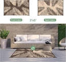 GENIMO Outdoor Rug 3' x 5' Waterproof for Patios Clearance, Reversible Outdoor Plastic Straw Camping Rug Carpet, Large Area Rugs Mats for RV, Camper, Deck, Balcony, Porch, Beach, Coffee&Beige by CozyNest Decor