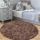4FT Round Rug for Bedroom: Fluffy Shag Soft Washable Rugs Circle Small Fuzzy Plush Indoor Carpet for Living Room Nursery Playroom Dorm Kids Girls Boys Room (Coffee, 4'x4') by TinyTreasures Baby Boutique