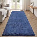 2x6 Runner Rug for Bedroom: Fluffy Shag Soft Washable Rugs Small Fuzzy Plush Indoor Carpet for Hallway Bedside Dorm Kids Girls Boys Room (Navy Blue, 2'x6') by TinyTreasures Baby Boutique