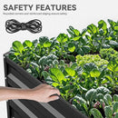 YITAHOME 96x48x24 in Galvanized Raised Garden Bed Kit, Large Metal Planter Box with Gloves, Safety Rubber & Support Rod, Outdoor Flower Bed for Plants Vegetables, Black by GreenHaven Gardens