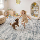Area Rug for Living Room: 10x14 Washable Neutral Abstract Modern Soft Rugs Non Slip Indoor Floor Stain Resistant Large Carpet for Bedroom Dining Room Office Nursery - Gray by TinyTreasures Baby Boutique