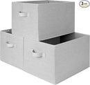 StorageWorks Storage Baskets for Shelves, Foldable Fabric Closet Storage Bins with Handles, Fabric Storage Bins Clothes Organizer, Light Grey, 3-Pack, Extra Large by TinyTreasures Baby Boutique