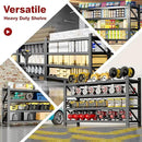 8000LBS Metal Steel Storage Shelves - 68" W Black 4 Tier Heavy Duty Rack Commercial Industrial Shelving with Adjustable Shelf for Basement Garage Warehouse - 68" W x 24" D x 63.4" H by GreenHaven Gardens