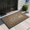 Yimobra Welcome Mat, Heavy Duty Sturdy Door Mats for Home Entrance Outdoor Indoor, Front Doormat for Outside Patio Floor Entry Porch Garage Office, Waterproof, Low Profile, 47X32 Inches, Beige Brown by CozyNest Decor