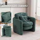 Chenille Accent Armchair Oversize Upholstered Barrel Comfy Modern Round Lounge Sofa Chair with Pillow Cozy Reading Chairs for Apartment,Office,Living Room,Dining,Makeup,Club,Green 2SET by CozyNest Decor