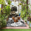 GENIMO Outdoor Rug Waterproof for Patio Decor, 8' x 10' Reversible Plastic Straw Floral Camping Carpet, Large Area Rugs Mats for RV, Camper, Deck, Balcony, Porch, Beach, Picnic, Mix-Black & White by CozyNest Decor