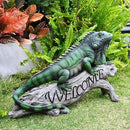 Chameleon Figurine Lizard Garden Decor: Big Iguana Figure Outdoor Statue Resin Yard Decoration Porch Large Sculpture Lawn Outside Flowerbed Accessories Welcome Sign by CozyNest Decor