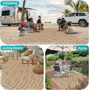 HEBE Outdoor Rug Waterproof 6x9, Reversible Plastic Straw Rug RV Camping Rug, Indoor Outdoor Patio Mat Clearance, Outside Carpet for Porch,Deck,Camper,Balcony,Backyard,Picnic by GreenHaven Gardens