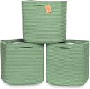 NaturalCozy 13 Inch Cube Storage Bins Cotton Rope Woven Baskets for Organizing 3-Pack | 13 x 13 Storage Cubes | Fabric Square Storage Baskets for Shelves Organizer, Kids Toy Bins, Closet Baby Nursery by TinyTreasures Baby Boutique