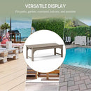 WestinTrends Malibu Outdoor Bench, All Weather Resistant Poly Lumber Backless Patio Garden Bench, Adirondack Curved Bench Seat for Comfort, Weatherwood by GreenHaven Gardens