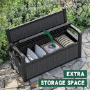 70 Gallon Lockable Outdoor Storage Bench Waterproof, Deck Box Bench for Patio, Porch, Garden, Poolside, Stores Tools & Pool Supplies, Heavy-Duty Outdoor Bench with Storage, Black by CozyNest Decor