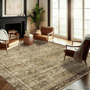 Area Rug 8x10 Washable Rug Brown Vintage Traditional Mat Distressed Indoor Foldable Thin Retro Accent Floral Non Slip Carpet Living Room Dining Room Office by TinyTreasures Baby Boutique
