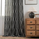Sutuo Home Boho Curtains 96 Inches Long for Bedroom Living Room Kitchen, Stripe Floral Bohemian Tassels Country Window Treatment Drape for Halloween Decorations Rod Pocket, 1 Panel 59"W x 96"L,Black by CozyNest Decor