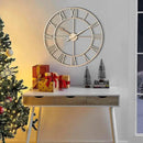 CLXEAST 30 Inch Wall Clock,Large Champagne Gold Metal Roman Numeral Wall Clock, Modern Wall Clocks for Living Room Decor,House Warming Gifts New Home by CozyNest Decor