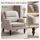 Kidol & Shellder Oatmeal Oversized Accent Chair for Living Room Mid Century Modern Reading Chair with Back Wide Upholstered Comfy Single Sofa Chair Bedroom Lounge Side Corner Boucle Fabric Armchair by CozyNest Decor