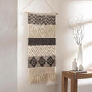 Mark&Day Wall Hanging, Flaurling Bohemian/Global Farmhouse Charcoal Tapestry Wall Hanging for Living Room, Bedroom, Office or Kitchen (44"H x 22"W) by CozyNest Decor